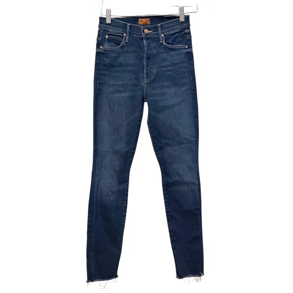 Mother Jeans Womens 25 Blue The Stunner Ankle Fray High Rise Skinny Raw Hem Boho - Picture 1 of 12